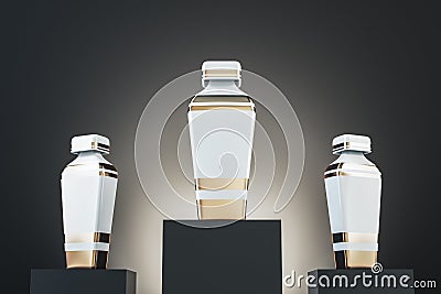 Three glass perfume flacon Stock Photo