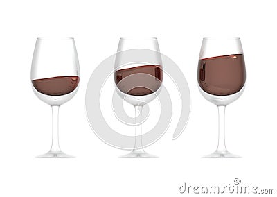 Three glasses of wine Stock Photo