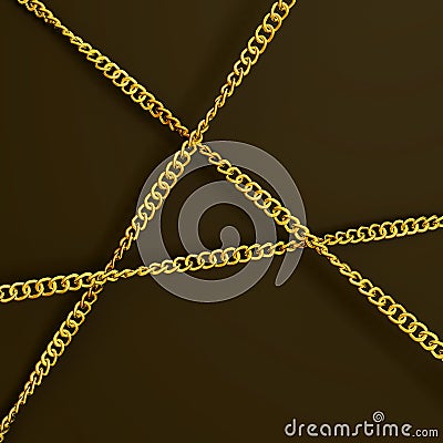 Three golden chains Stock Photo