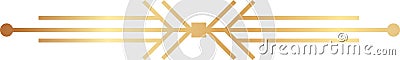 Three golden lines converging and diverging from a central square shape, representing the dynamic flow and processing of Vector Illustration