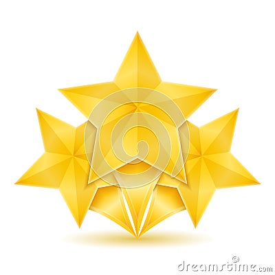 Three Golden Stars Vector Illustration