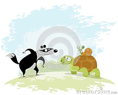 Three good friends Vector Illustration