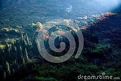 Three Gorges of the Yangtze River Valley Gorge a bunch of sunshine Stock Photo