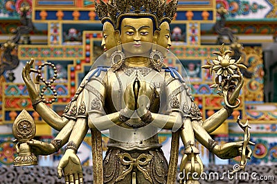 Three headed Buddha Stock Photo