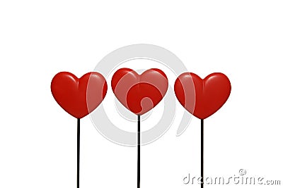 Three hearts Stock Photo