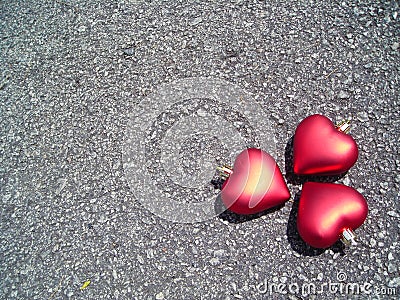 Three hearts with copyspace Stock Photo
