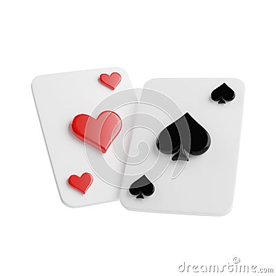 Three of Hearts and Spades Stock Photo