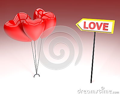 Three hearts for Valentines Day Stock Photo