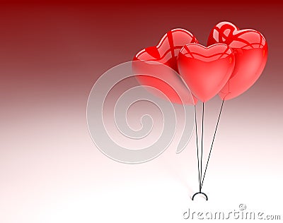 Three hearts for Valentines Day Stock Photo