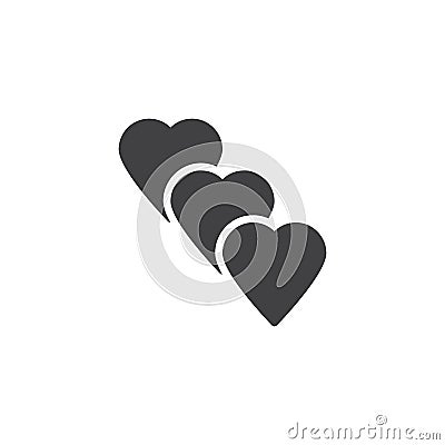 Three hearts vector icon Vector Illustration