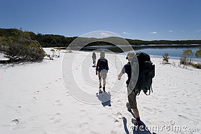Three hikers in australia 1 Stock Photo