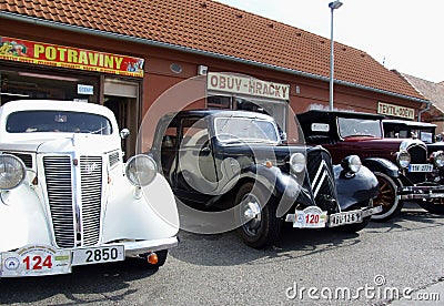 Three historic cars Editorial Stock Photo