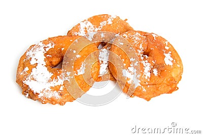 Three home baked Dutch appelflappen Stock Photo