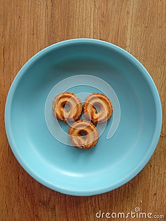 Three Homemade Biscuits Stock Photo