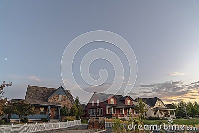 Three homes on a modern housing estate Stock Photo