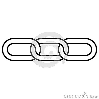 Three Interlocking Chain Links, connection network unity bond togetherness symbol Vector Illustration