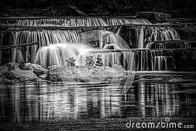 Sauble Falls, Ontario 3 BW Stock Photo