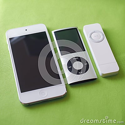 Three iPods Editorial Stock Photo