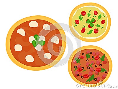 Three Italian pizzas Stock Photo