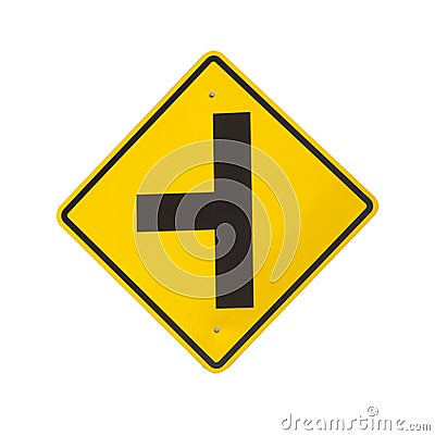 Three junction signs on a white background Stock Photo