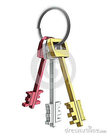 Three keys Cartoon Illustration