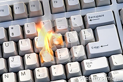 Three keys in fire Editorial Stock Photo
