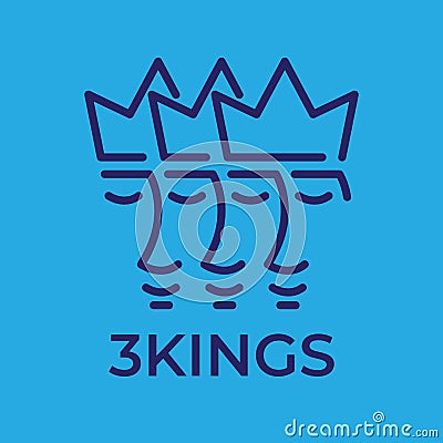 Three King Faces Logo Vector Illustration Vector Illustration