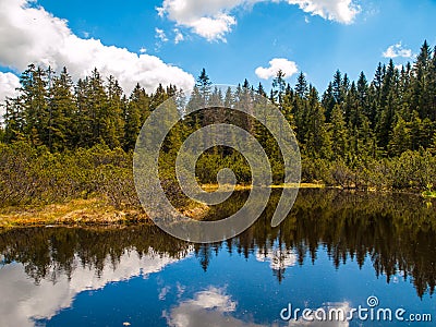 Three lake moor in Sumava National Park Stock Photo