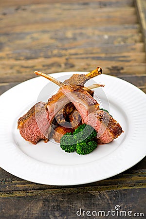 Three lamb cutlets Stock Photo