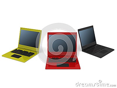 Three laptops Stock Photo