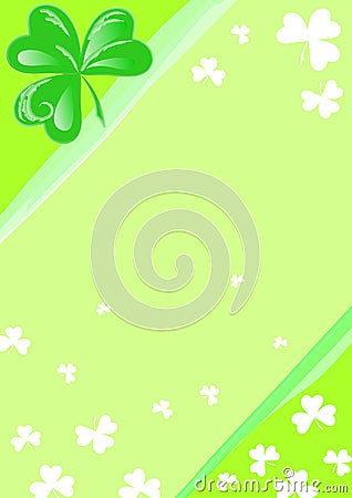 Three Leaf Clover page vertical Cartoon Illustration