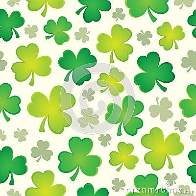 Three leaf clover seamless background 1 Vector Illustration