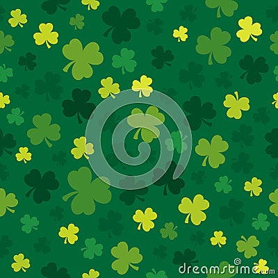 Three leaf clover seamless background 4 Vector Illustration