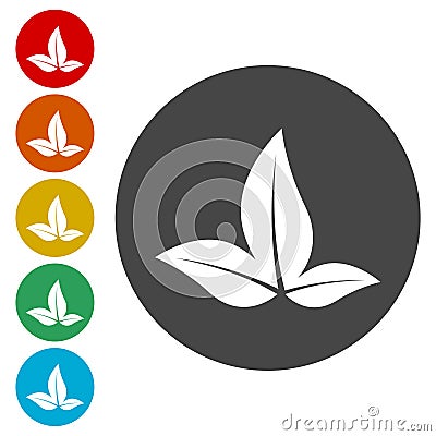 Three leaf logo. Natural plant symbol Vector Illustration