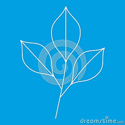 Three leafs icon, outline style Vector Illustration