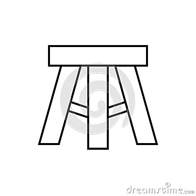 Three Legged stool outline icon Vector Illustration