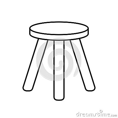 Three legged stool. Vector Illustration