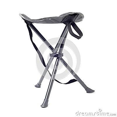 Three-legged tourist portable chair Stock Photo