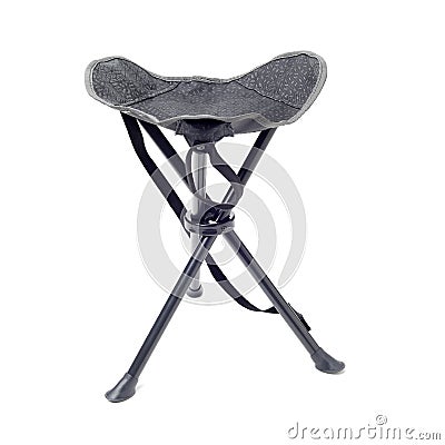 Three-legged tourist portable chair Stock Photo