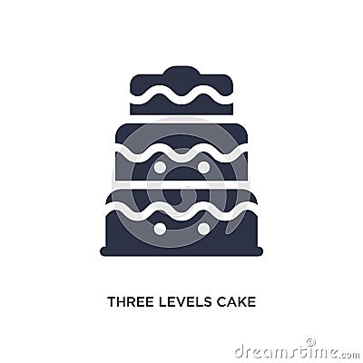 three levels cake icon on white background. Simple element illustration from bistro and restaurant concept Vector Illustration