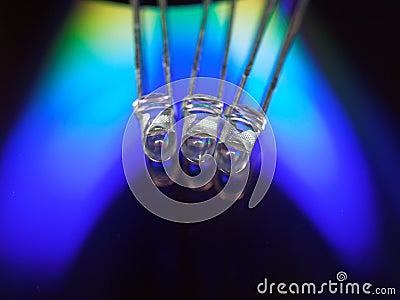 Three light-emitting diodes Stock Photo