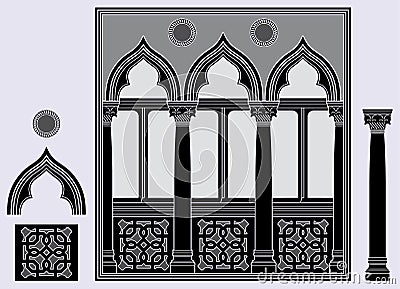 Three light window Vector Illustration