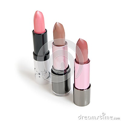 Three lipsticks with different colors Stock Photo