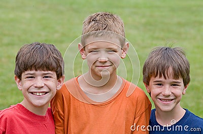 Three Little Boys Stock Photo