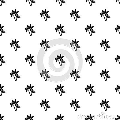 Three little leafs pattern, simple style Vector Illustration