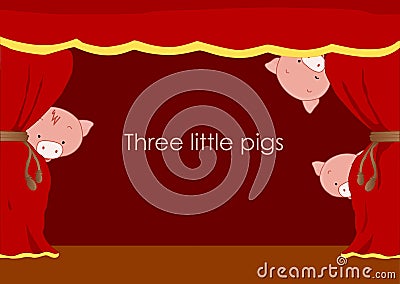 Three little pigs Vector Illustration