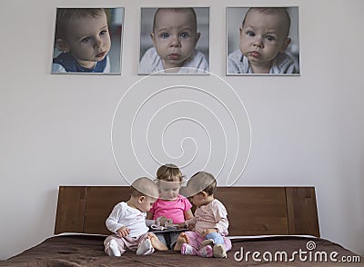 Three little sisters Stock Photo