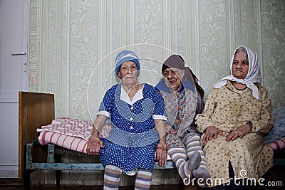 Three Lonely old womans Editorial Stock Photo