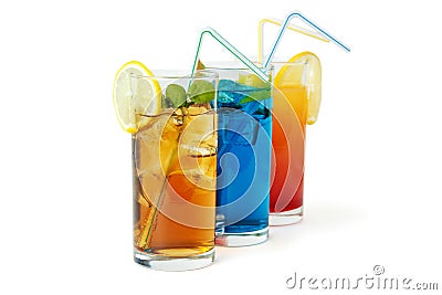 Three long drinks Stock Photo