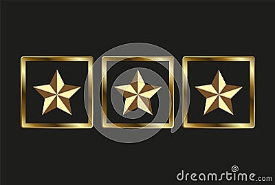 Three luxury Check, tick, Mark of Vector Sign Illustration in black background Stock Photo